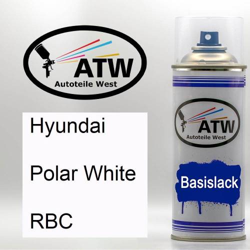 Hyundai, Polar White, RBC: 400ml Sprühdose, von ATW Autoteile West.
